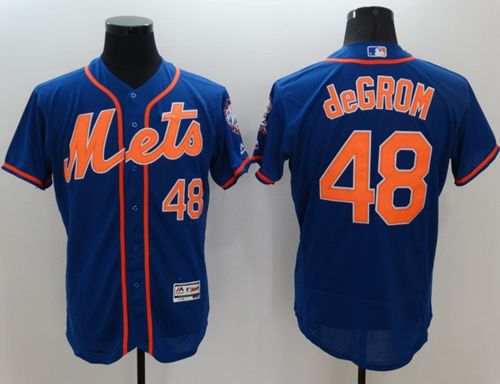 Mets #48 Jacob DeGrom Blue Flexbase Authentic Collection Stitched Jersey - Zenithce