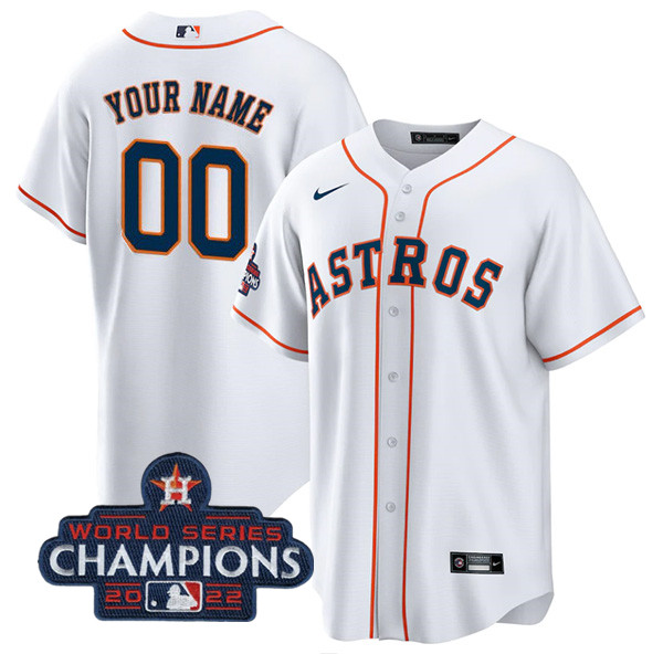 Houston Astros Customized Custom White 2022 World Series Champions Cool Base Stitched Baseball Jersey - Zenithce