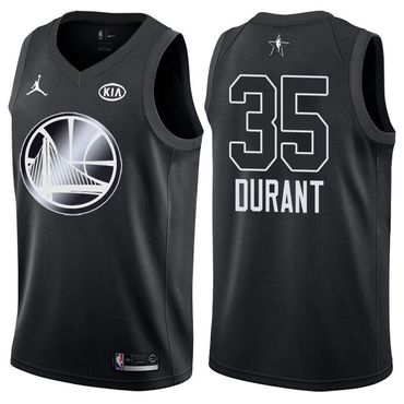 Warriors 35 Kevin Durant Jordan Brand Black 2018 All-Star Game Swingman Jersey - Zenithce