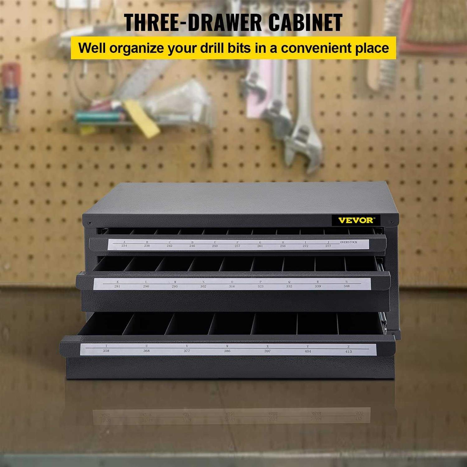 VEVOR Drill Bit Dispenser Cabinet Three-Drawer Drill Bit Dispenser - Zenithce