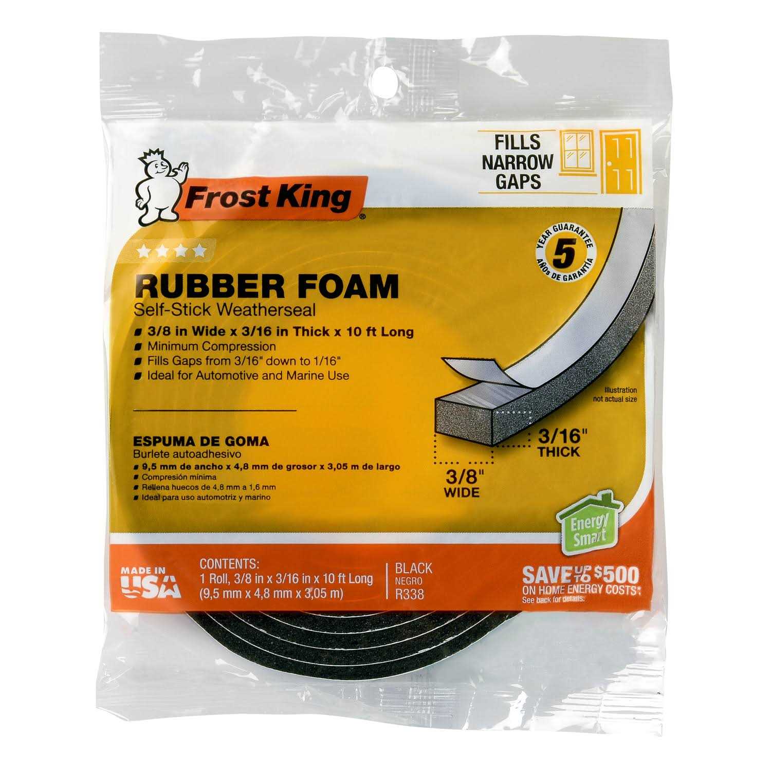 Frost King Rubber Foam Tape R338H - Zenithce