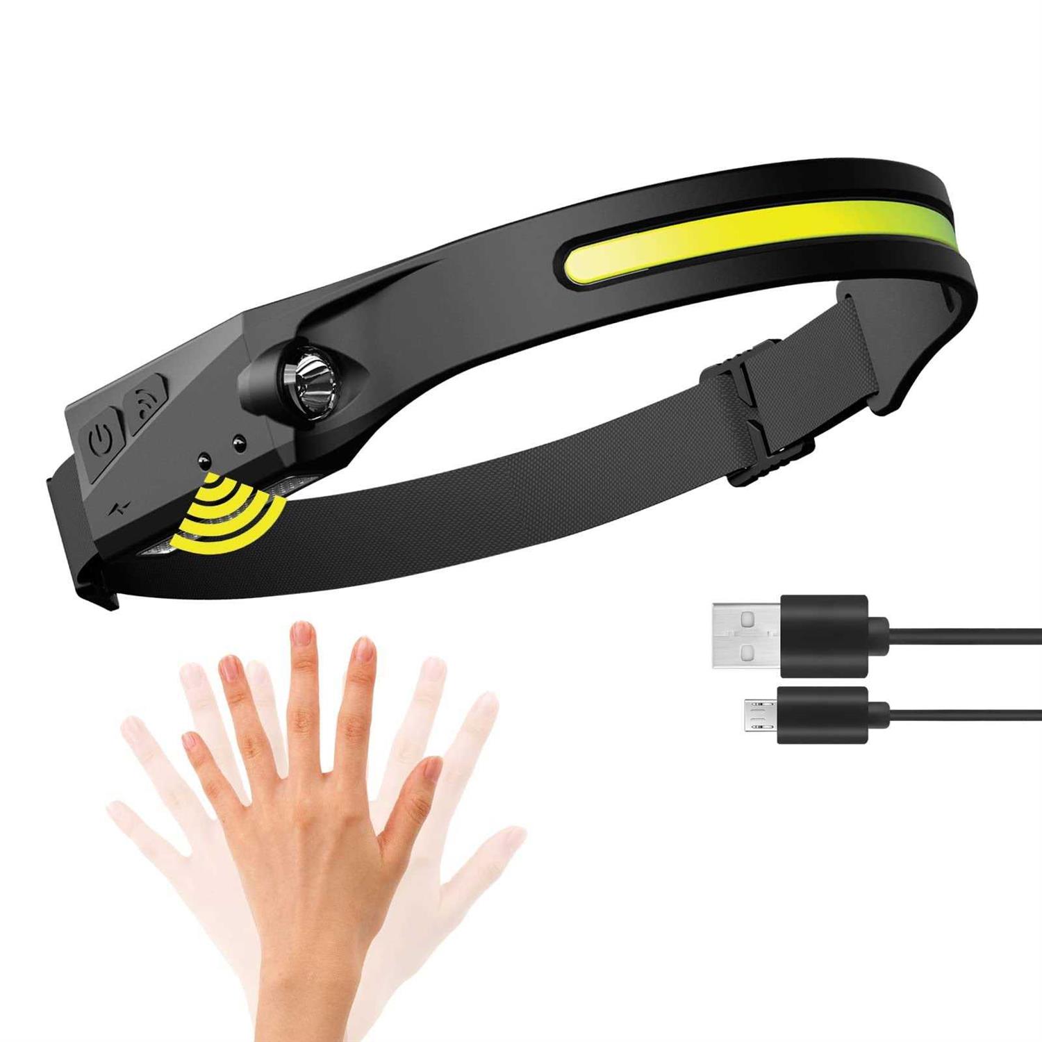 LED Headlamp Rechargeable Flashlight 2-Pack 230 Wide Beam Headlight with Motion Sensor - Zenithce