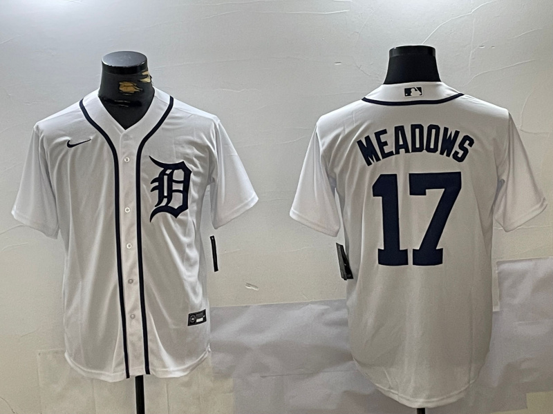 Detroit Tigers #17 Parker Meadows White Cool Base Stitched Jersey - Zenithce