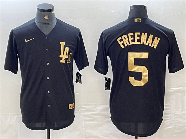 Los Angeles Dodgers #5 Freddie Freeman Black Cool Base Stitched Jersey - Zenithce