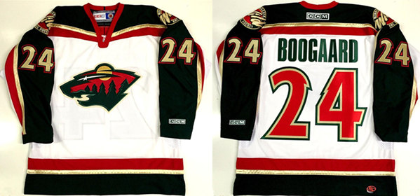 Minnesota Wild #24 Derek Boogaard White Stitched Jersey - Zenithce