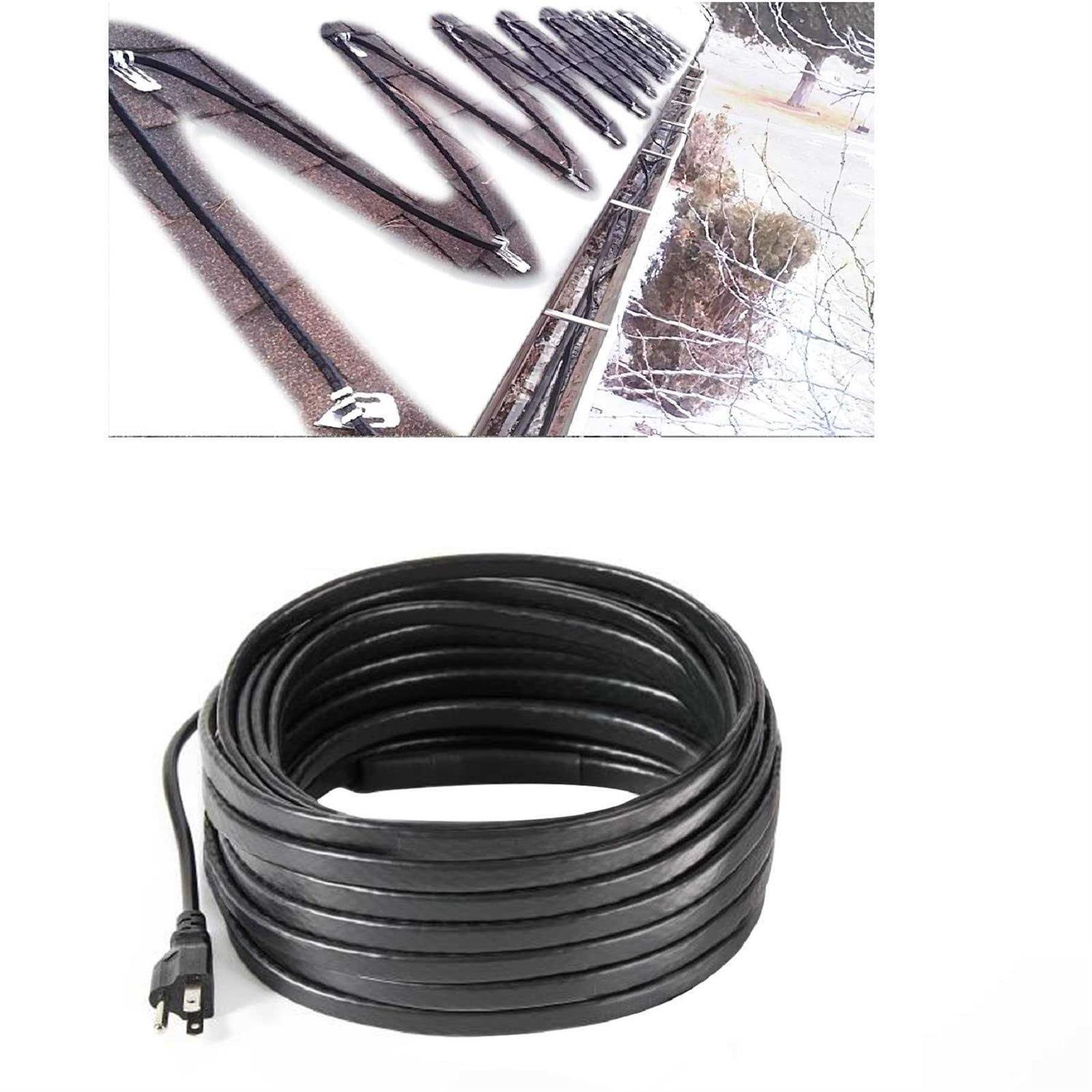 H&G lifestyles Roof Snow De-Icing Kit Self-Regulating-Plug-in Ready Heat Cable - Zenithce