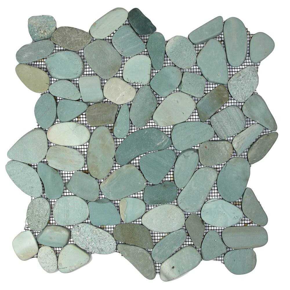 Random Sized Natural Stone Mosaic Tile Green CNK Tile - Zenithce