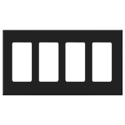 Leviton 80312-SW Decora Plus 4-Gang Screwless Wallplate - Zenithce