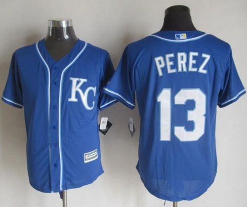 Royals #13 Salvador Perez Blue Alternate 2 New Cool Base Stitched Jersey - Zenithce