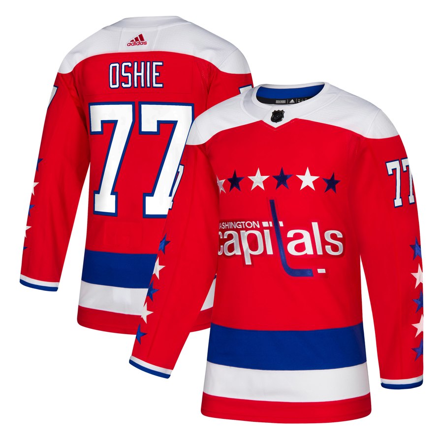 Washington Capitals #77 TJ Oshie Red Stitched Jersey - Zenithce