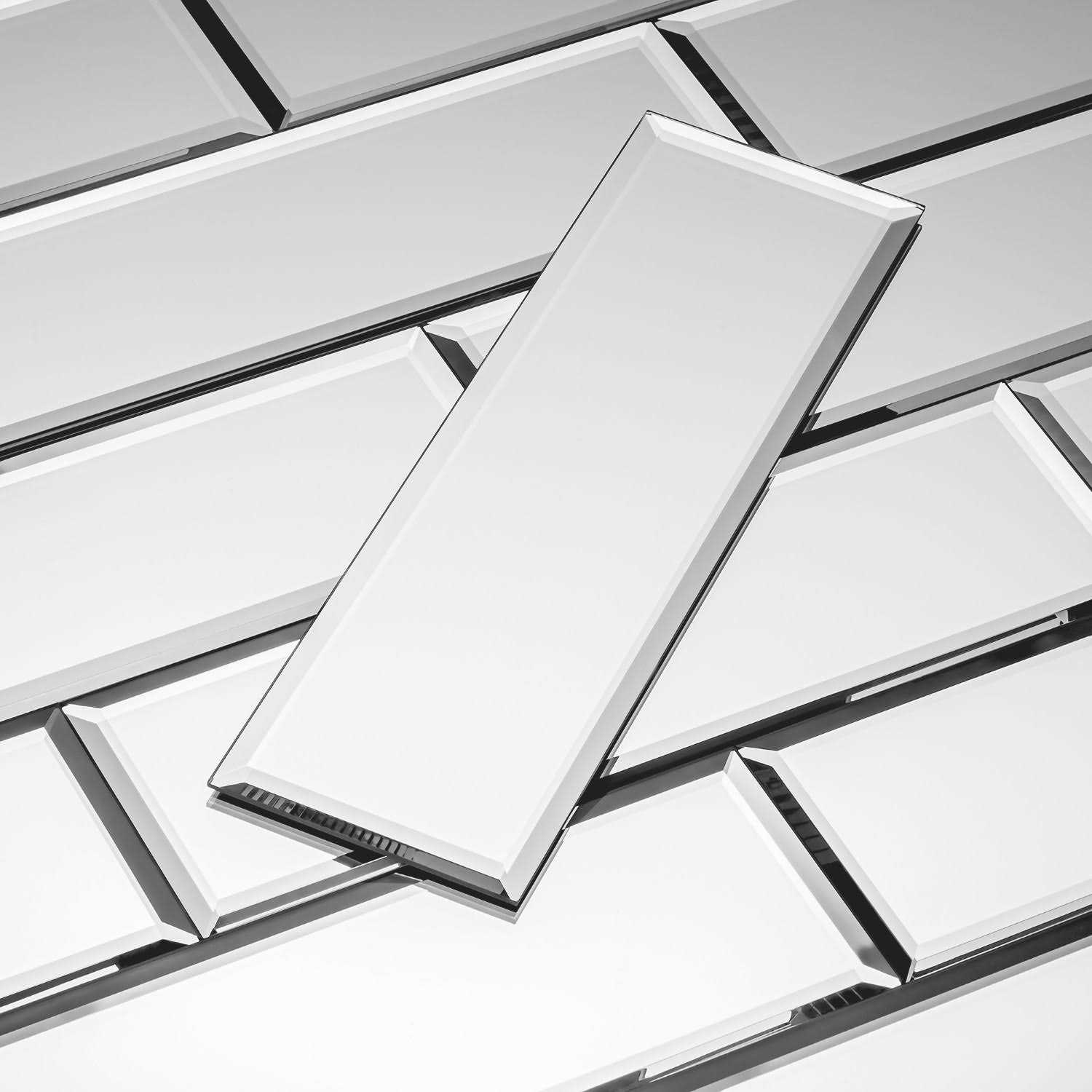 Tilebay 3 x 10 Beveled Edge Mirror Backsplash Kitchen Tiles - Zenithce