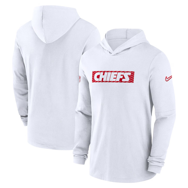 Kansas City Chiefs White Sideline Performance Hoodie - Zenithce