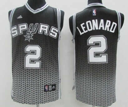 San Antonio Spurs #2 Kawhi Leonard Black/White Resonate Fashion Jersey - Zenithce