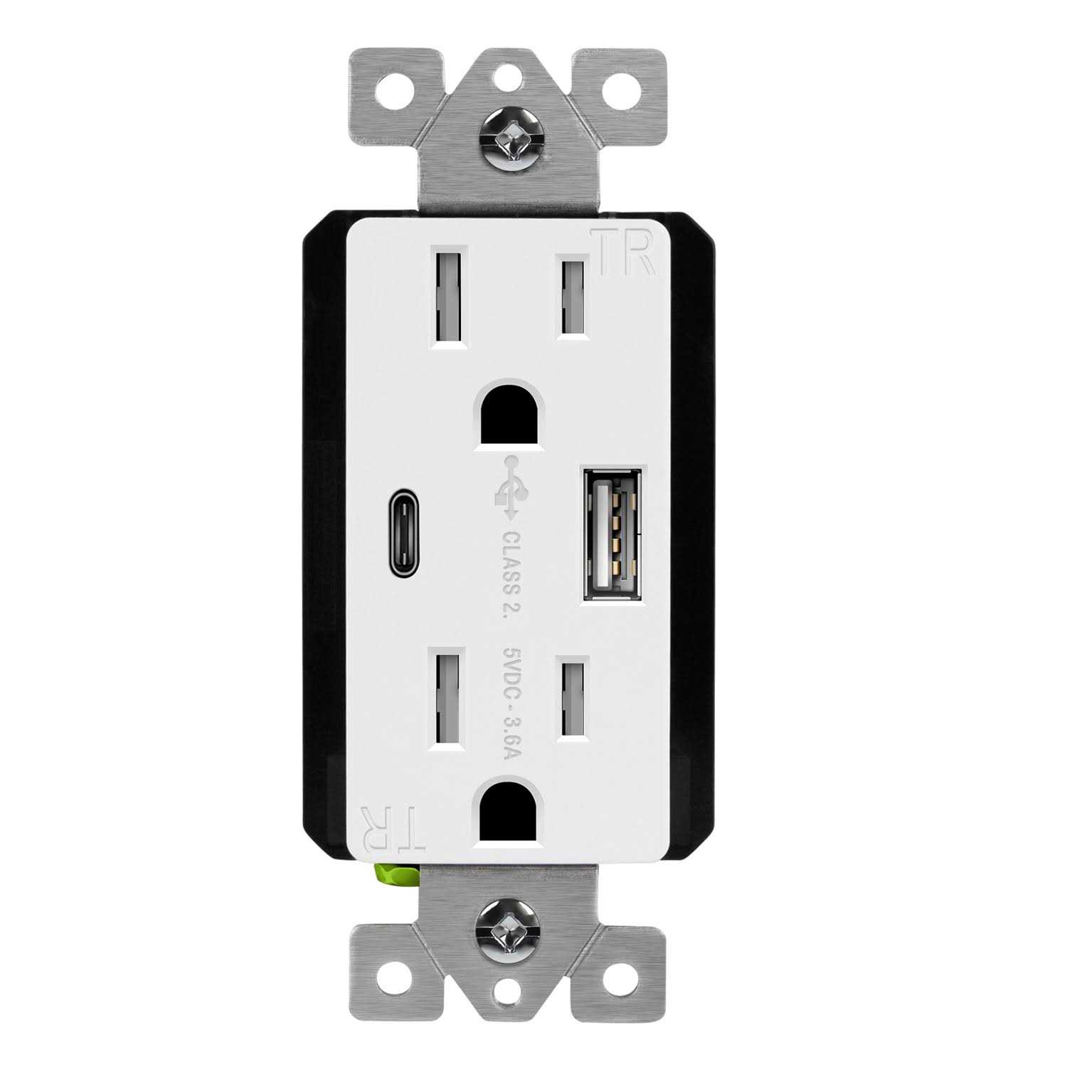 Topgreener Usb Outlet Type C Wall Charger 15 Amp TR Receptacle Plug - Zenithce