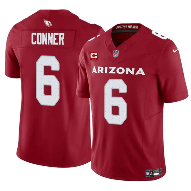 Arizona Cardinals #6 James Conner Red 2024 F.U.S.E. With 3-Star C Patch Vapor Untouchable Limited Stitched Jersey - Zenithce