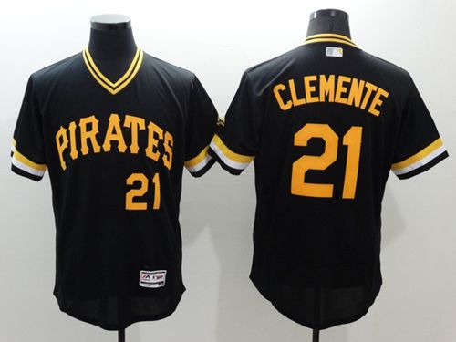 Pirates #21 Roberto Clemente Black Flexbase Authentic Collection Cooperstown Stitched Jersey - Zenithce