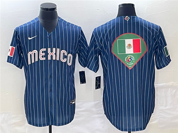 Mexico Navy Team Big Logo World Classic Stitched Jersey 003 - Zenithce