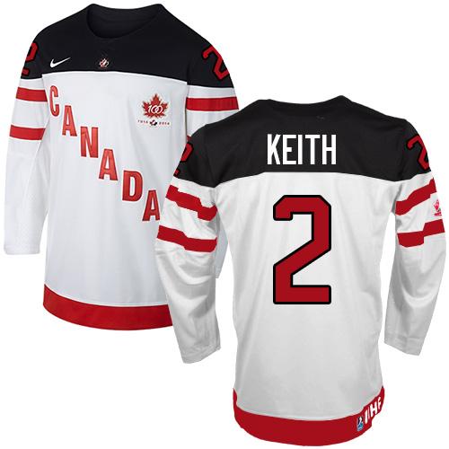 Olympic CA. #2 Duncan Keith White 100th Anniversary Stitched Jersey - Zenithce