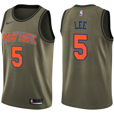 New York Knicks #5 Courtney Lee Green Salute to Service Swingman Jersey - Zenithce