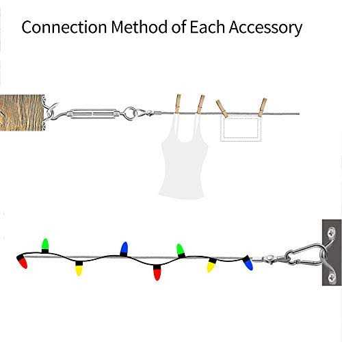 TooTaci Wire Rope Turnbuckle Wire Kit Stainless Steel Coated Cable Wire Rope Turnbuckles for Cables Wire Cable - Zenithce