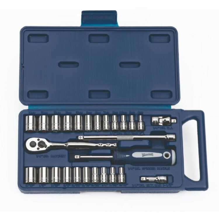 Williams 50672A, 27 Piece 1/4 Drive Socket and Drive Tool Set - Zenithce