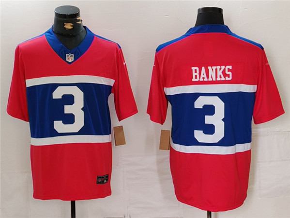 New York Giants #3 Deonte Banks Century Red Alternate Vapor F.U.S.E. Limited Stitched Jersey - Zenithce