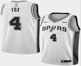 San Antonio Spurs #4 DeAaron Fox White 2025 Association Edition Stitched Jersey - Zenithce