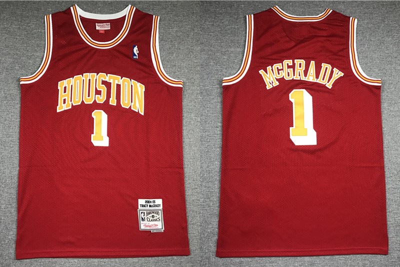 Houston Rockets #1 Tracy McGrady Red 2004-05 Hardwood Classics Soul Swingman Throwback Jersey - Zenithce