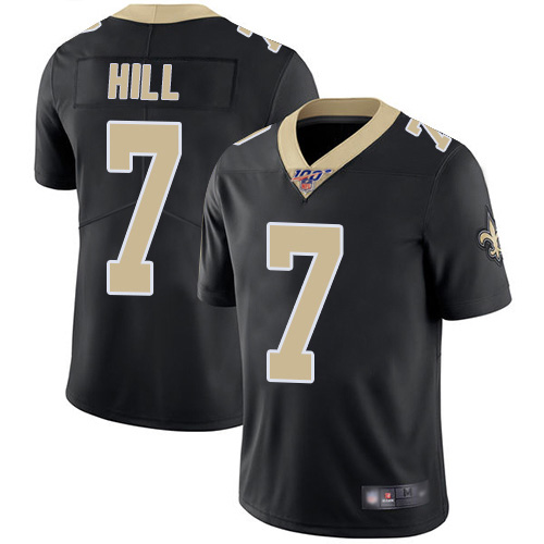 New Orleans Saints 100th #7 Taysom Hill Black Rush Limited Stitched Jersey - Zenithce
