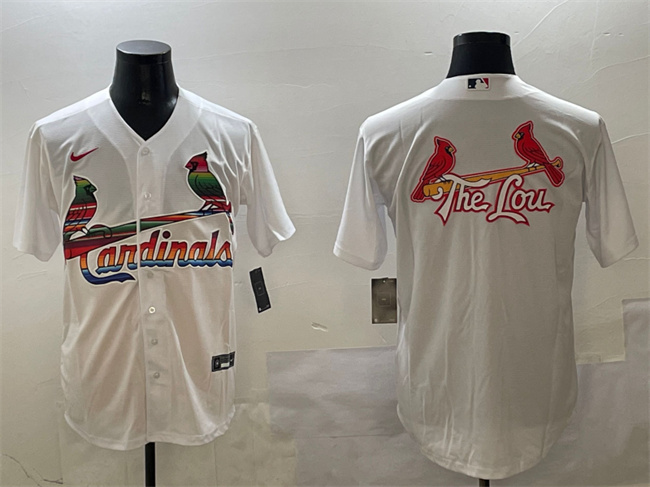 St. Louis Cardinals Team Big Logo White Cool Base Stitched Jersey - Zenithce