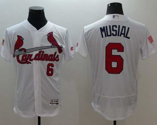 Cardinals #6 Stan Musial White Fashion Stars Stripes Flexbase Authentic Stitched Jersey - Zenithce