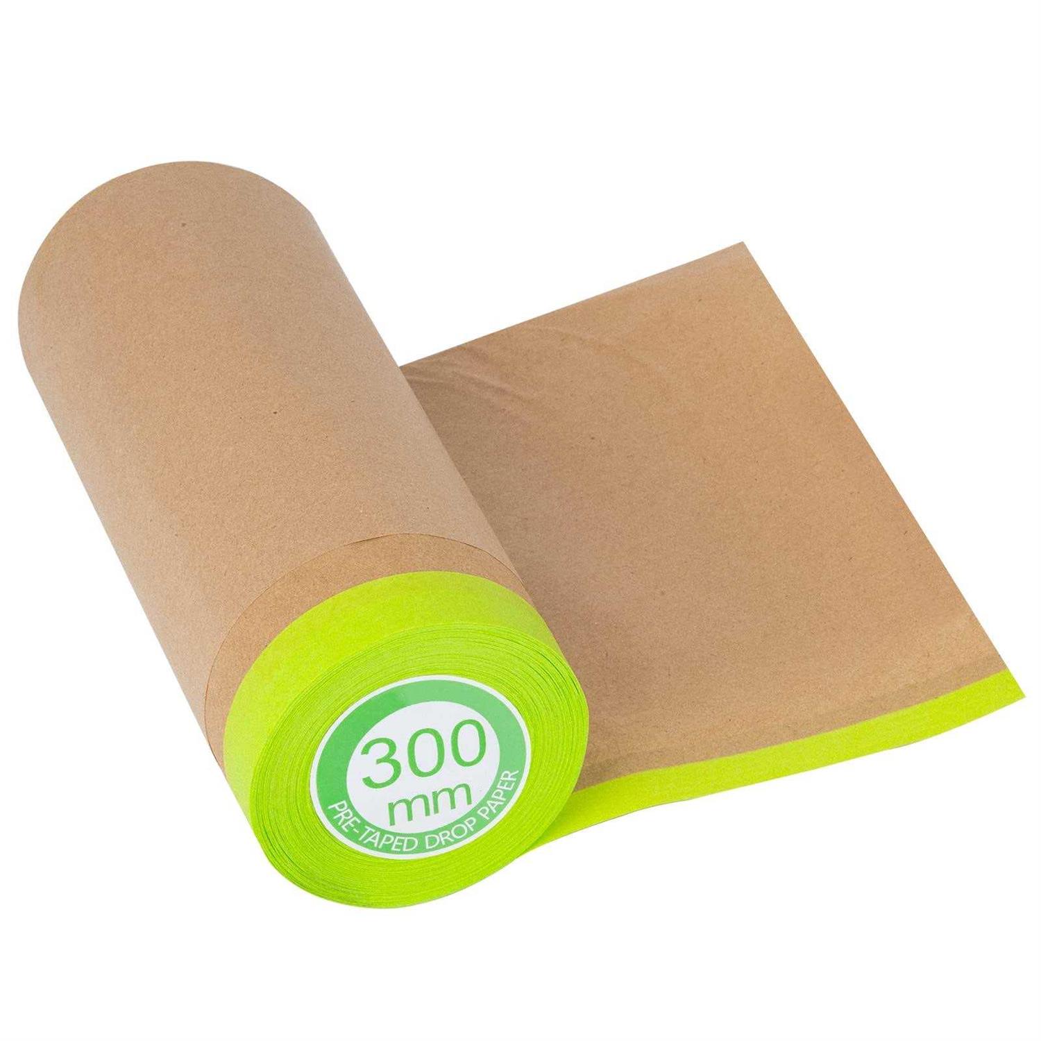 Tangibay Pre-Taped Masking Paper for Painting 50 feet Tape and Drape Painters Paper - Zenithce