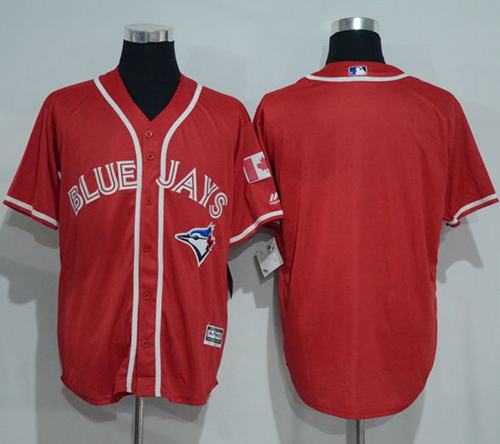 Blue Jays Blank Red New Cool Base Canada Day Stitched Jersey - Zenithce