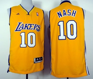 Los Angeles Lakers #10 Steve Nash Revolution 30 Swingman Yellow Jersey - Zenithce