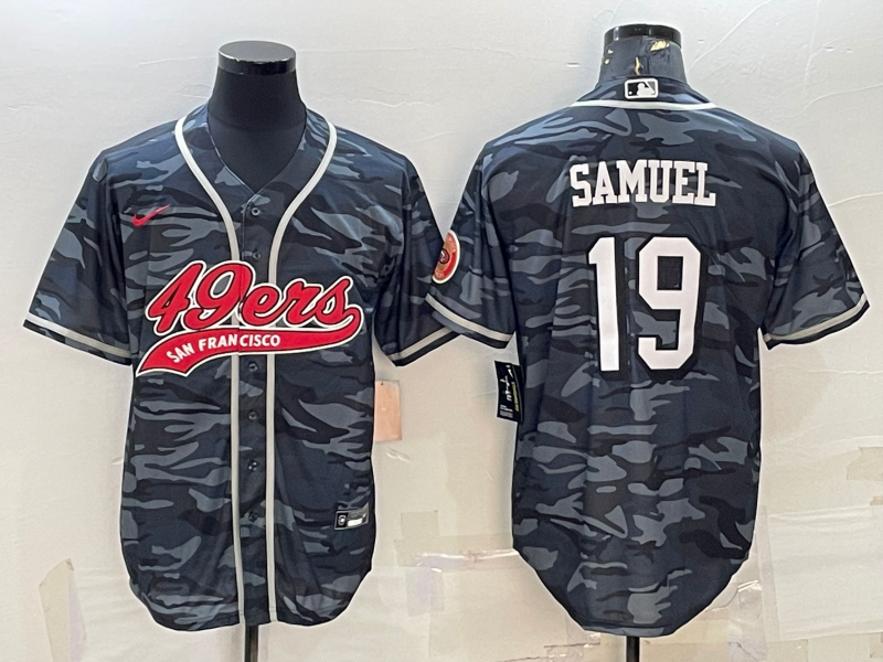 San Francisco 49ers #19 Deebo Samuel Grey Camo With Patch Cool Base Stitched Baseball Jersey - Zenithce