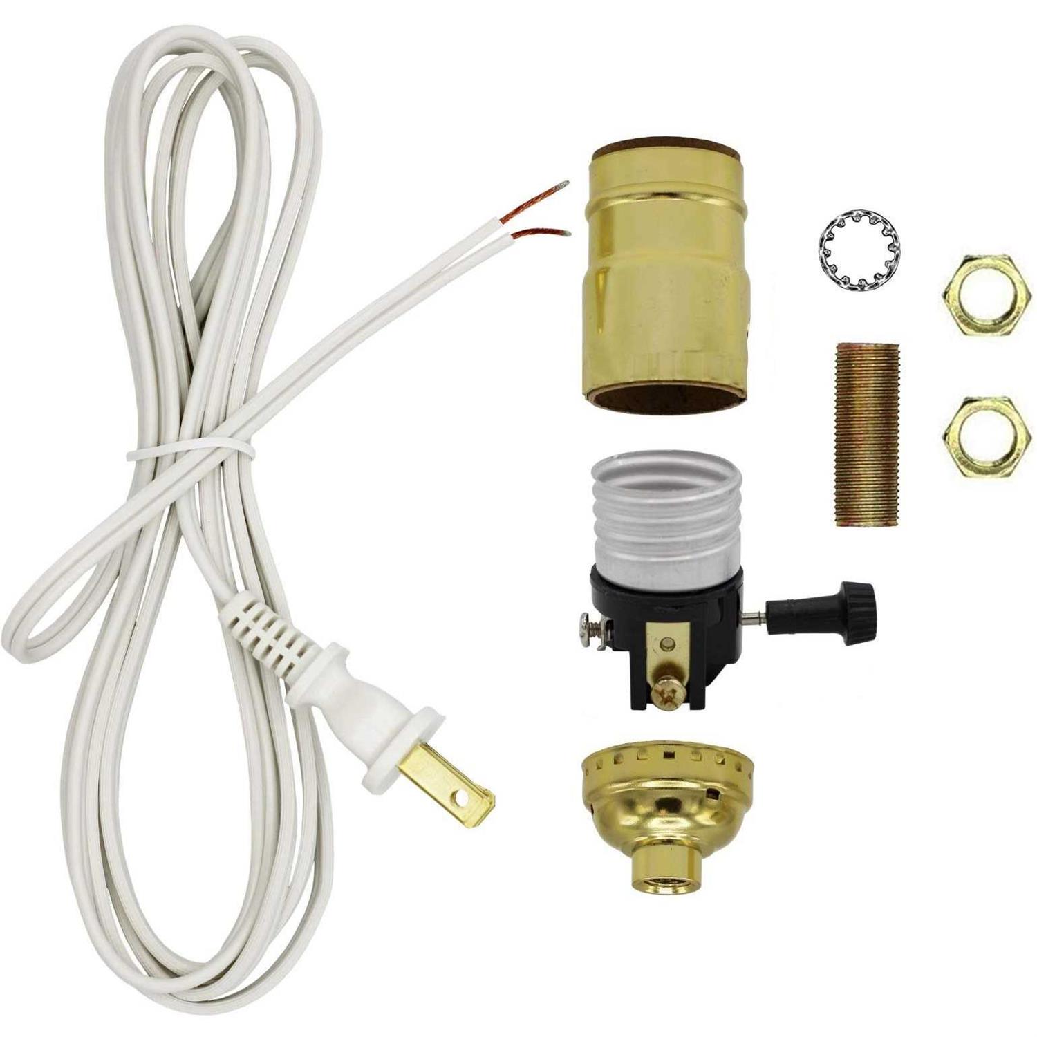 Creative Hobbies Make a Lamp or Repair Kit All Essential Hardware, 3 Way Socket, and Matching Electric Cord - Zenithce