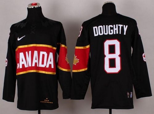 Olympic 2014 CA. #8 Drew Doughty Black Stitched Jersey - Zenithce