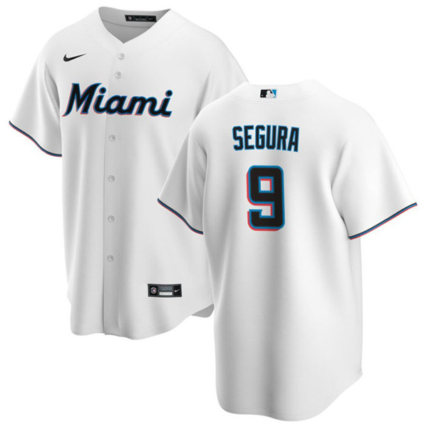 Miami Marlins #9 Jean Segura White Cool Base Stitched Jersey - Zenithce