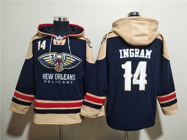 New Orleans Pelicans #14 Brandon Ingram Navy Ageless Must-Have Lace-Up Pullover Hoodie - Zenithce