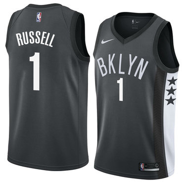 Brooklyn Nets #1 Dangelo Russell Jersey 2017-18 New Season Black Jerseys - Zenithce