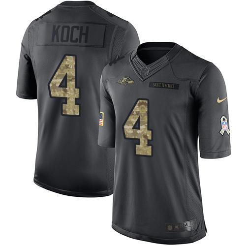 Ravens #4 Sam Koch Black Stitched Limited 2016 Salute To Service Nike Jersey - Zenithce