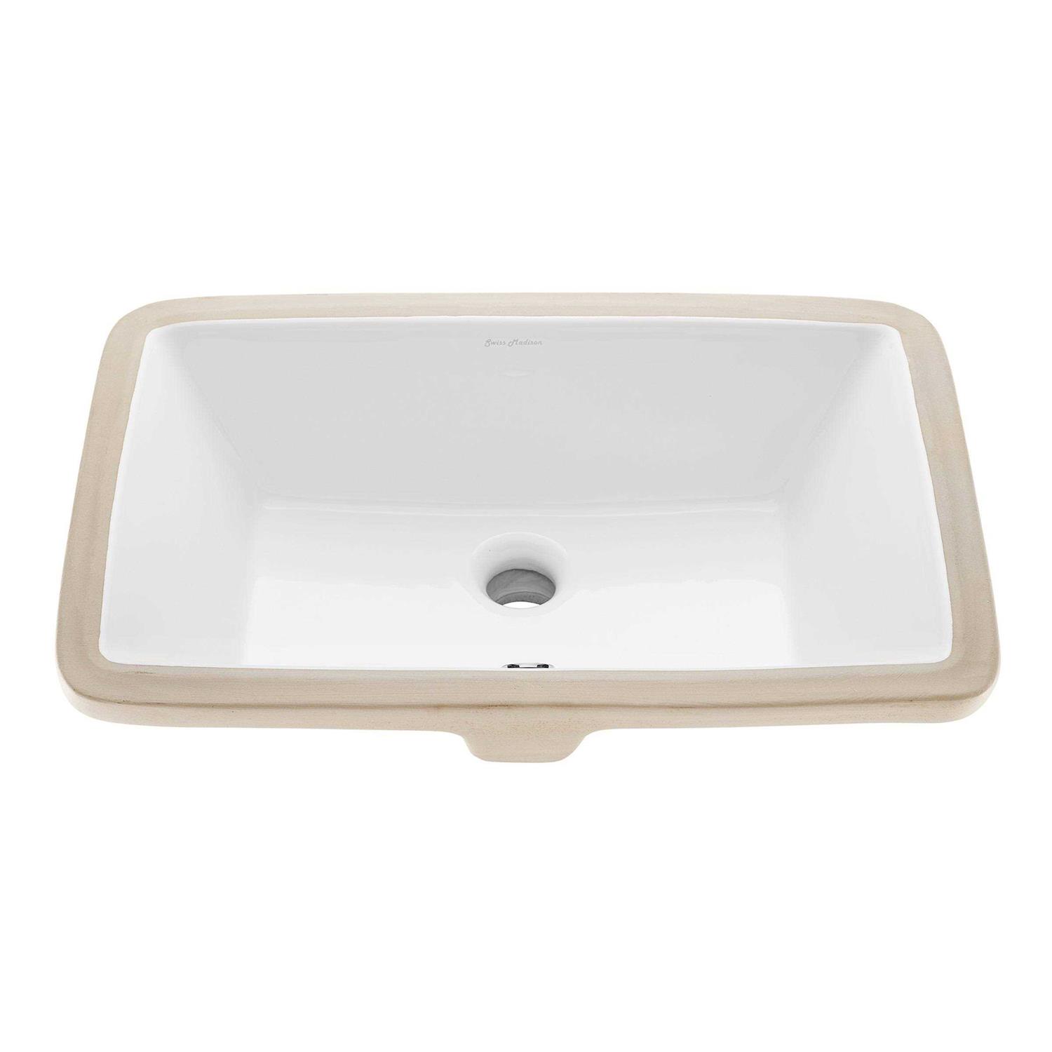 Swiss Madison SM-UM624 Plaisir 18 Rectangular Under-Mount Bathroom Sink - Zenithce