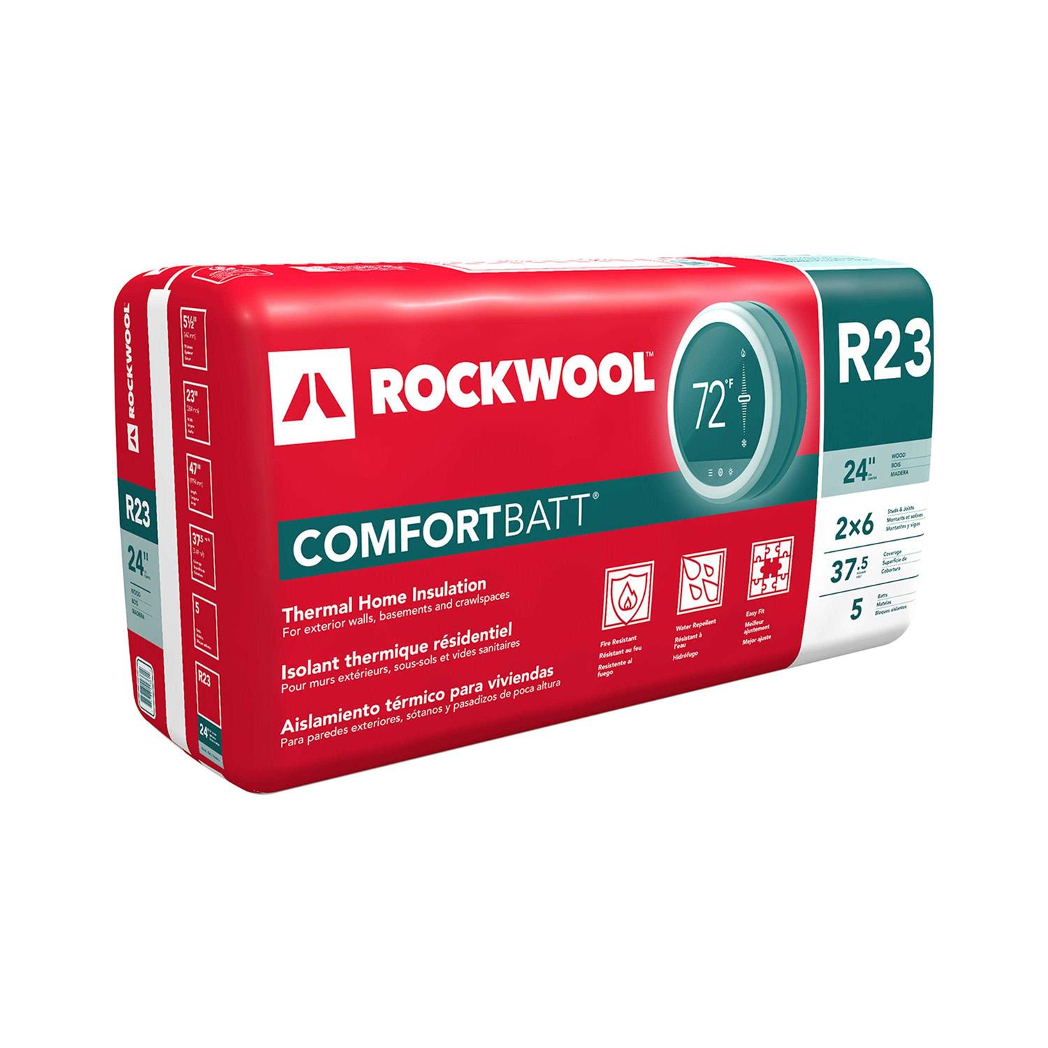 Rockwool Comfortbatt R-23 Attic Wall Unfaced Stone Wool Batt Insulation - Zenithce