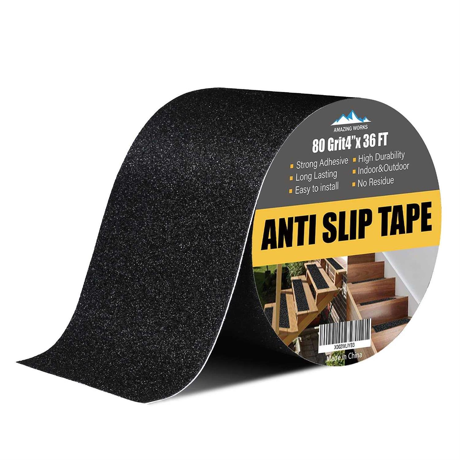Grip Tape Heavy Duty Anti Slip Tape 80 Grit Non Slip for Stairs Outd - Zenithce