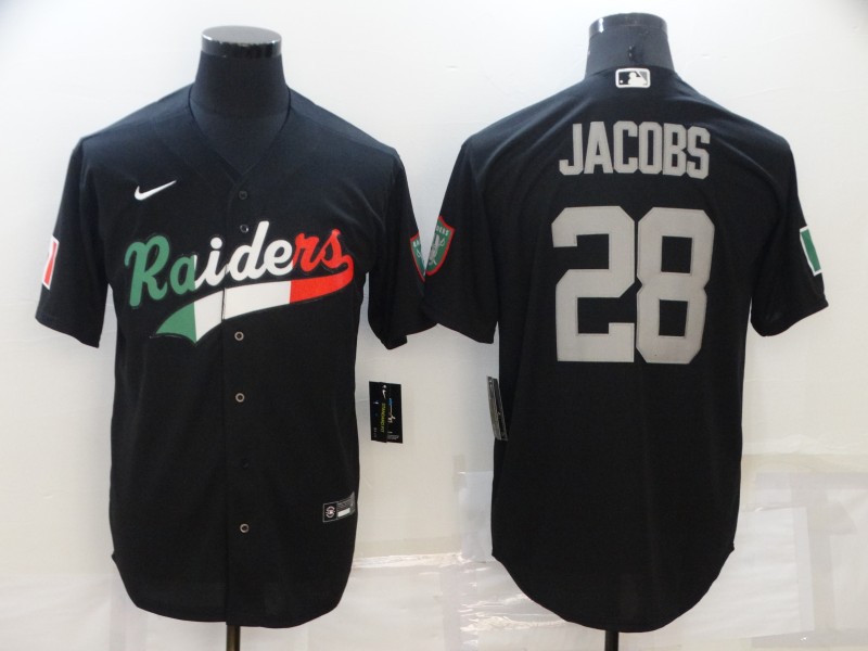 Las Vegas Raiders #28 Josh Jacobs Black Mexico Stitched Jersey - Zenithce