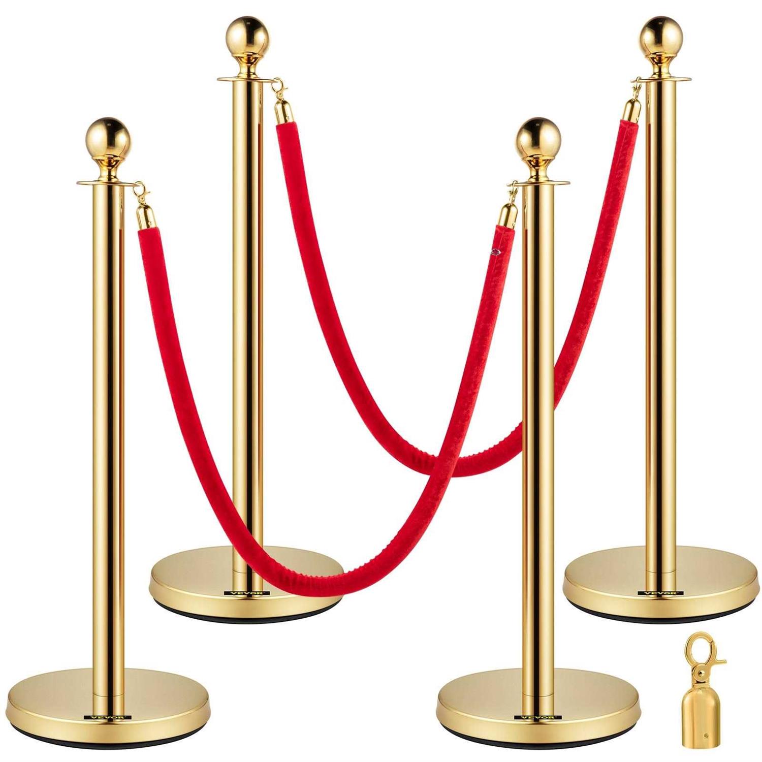 VEVOR Red Rope Stanchion Crowd Control - Zenithce