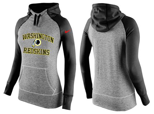 Women's Nike Washington Redskins Performance Hoodie Grey   Black_2 - Zenithce