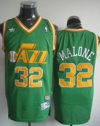 Utah Jazz #32 Karl Malone Green Swingman Throwback Jersey - Zenithce