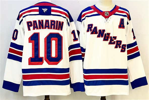 New York Rangers #10 Artemi Panarin White With A Patch 2024-25 Away Stitched Jersey - Zenithce