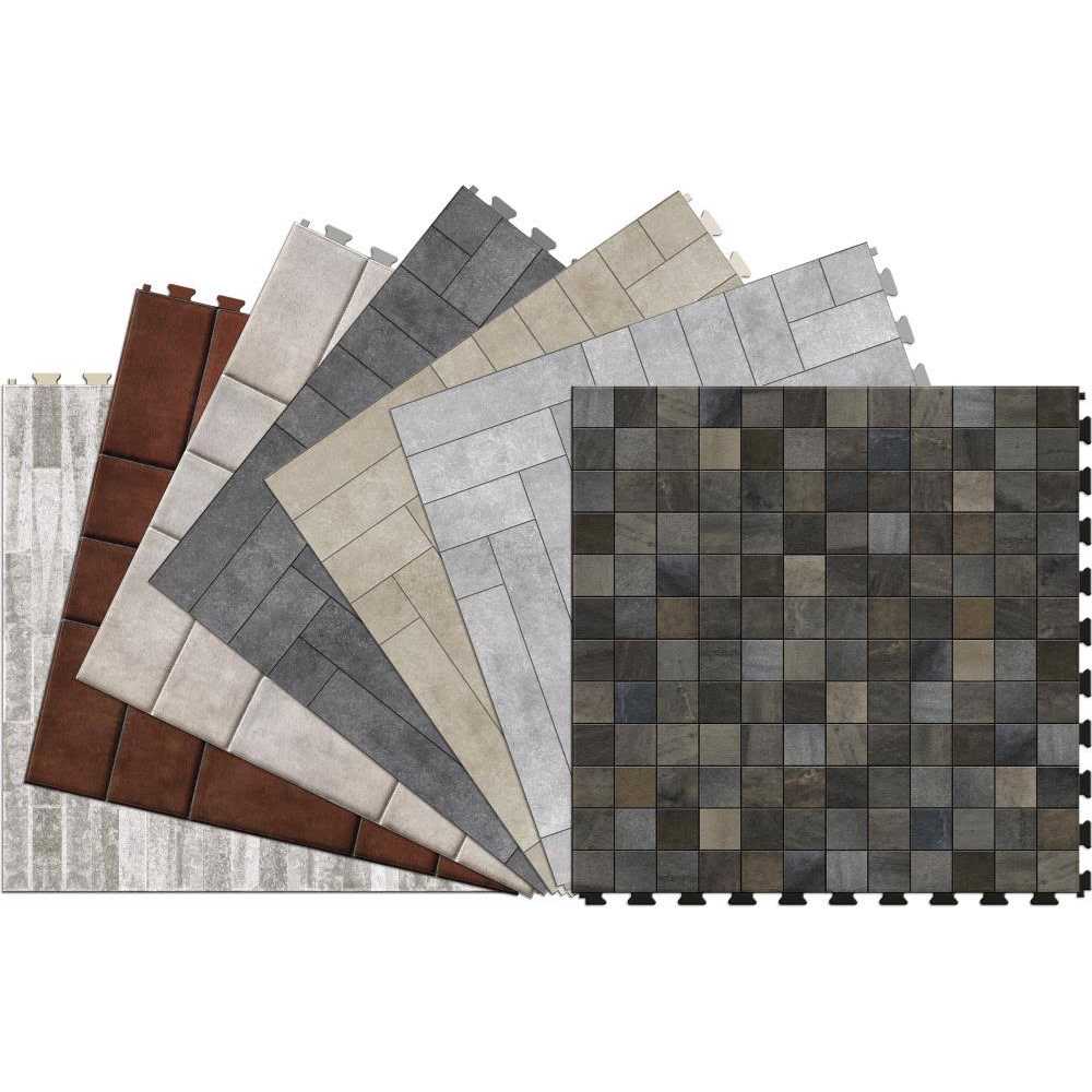 Perfection Floor Tile and 0.05-mil x 20-in W x 20-in L Water Resistant Interlocking Luxury Vinyl Tile Flooring - Zenithce